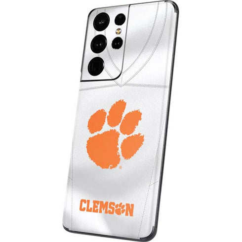 Clemson University White Jersey Galaxy S21 Ultra 5G Skin